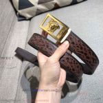 AAA Copy Versace Leather Belt Price - Medusa Buckle In Yellow Gold